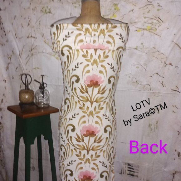 Off Shoulder Semi Formal Floral Lycra Midi Dress - Picture 2 of 7